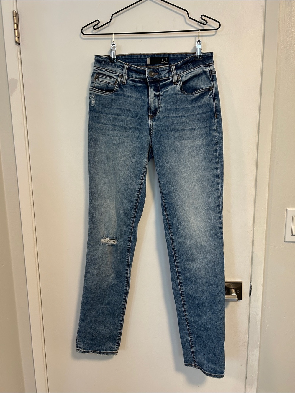Kut from the Kloth Light Blue Distressed Skinny Catherine Boyfriend Jeans